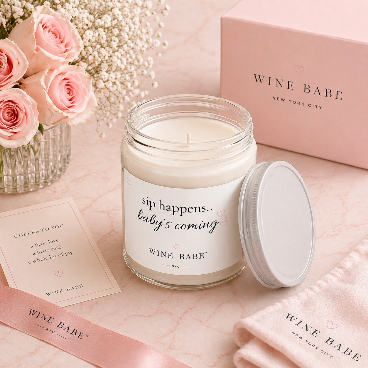 Sip Happens… Baby’s Coming Soy Candle