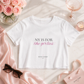 NY Is For the Girlies Cropped Baby Tee