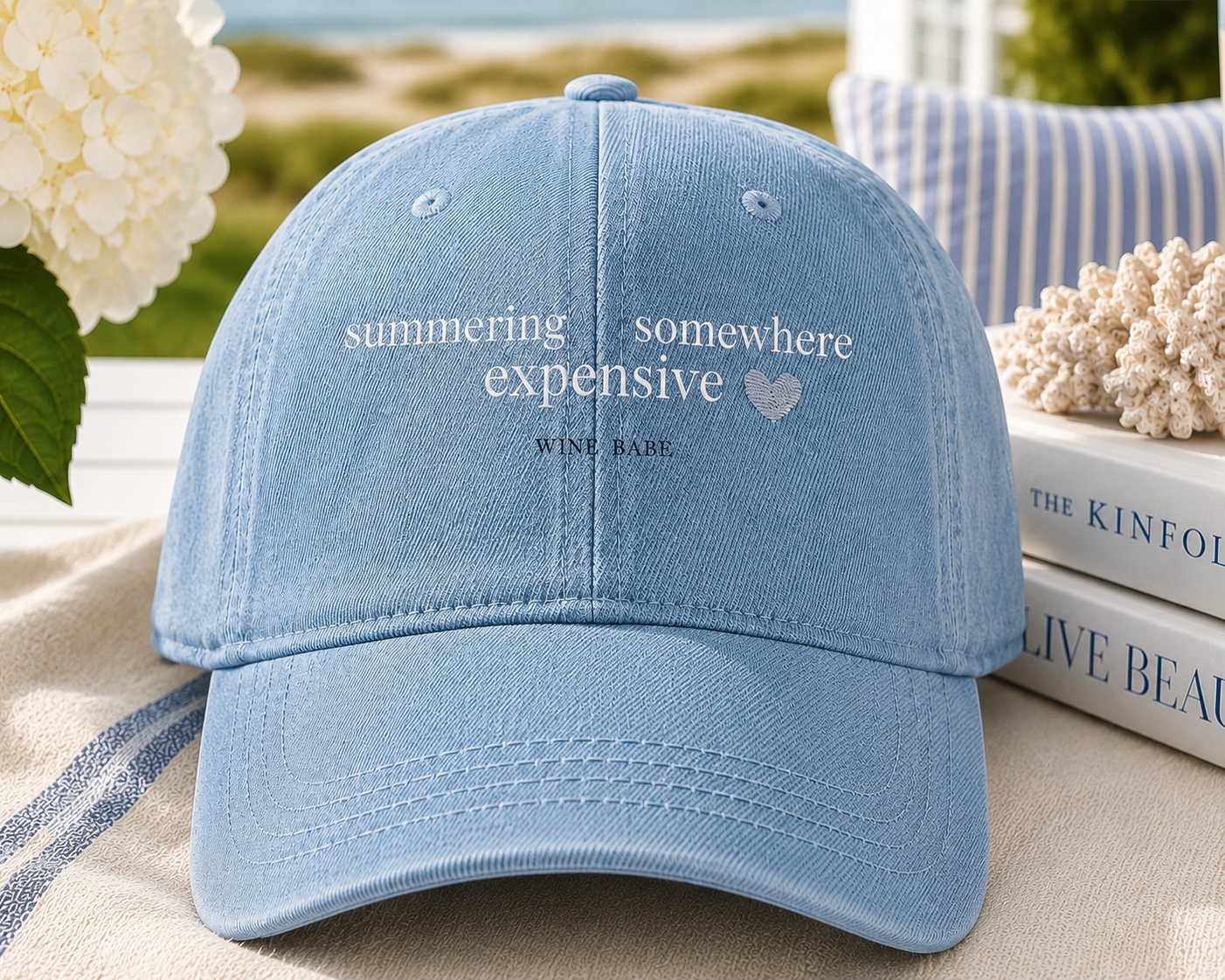 Summering Somewhere Expensive, Denim Hat (Embroidery)