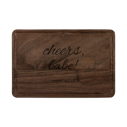 Cheers, Babe! Wooden Cutting Board