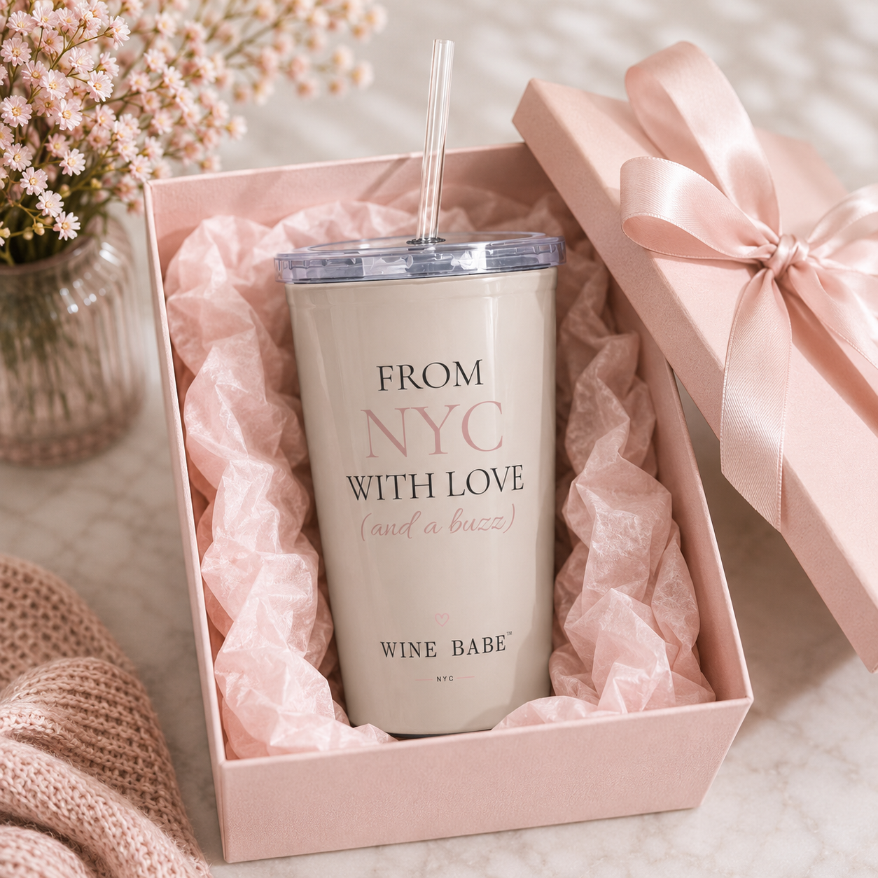 Babe Plastic Tumbler with Straw