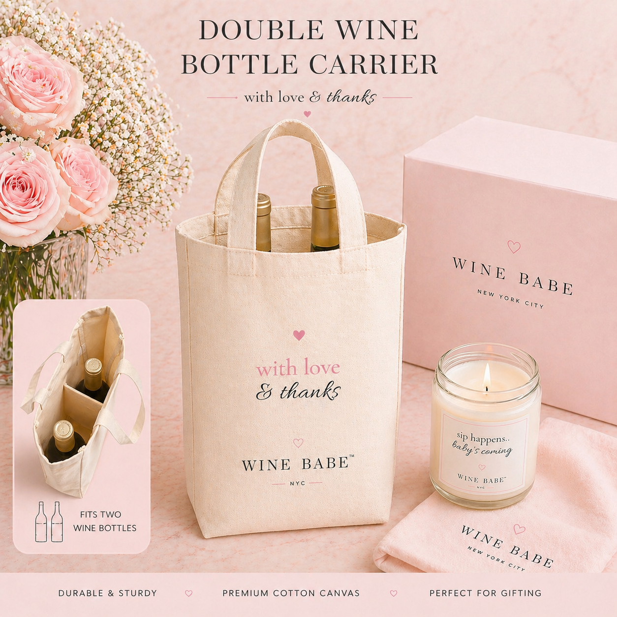 With Love & Thanks Wine Tote