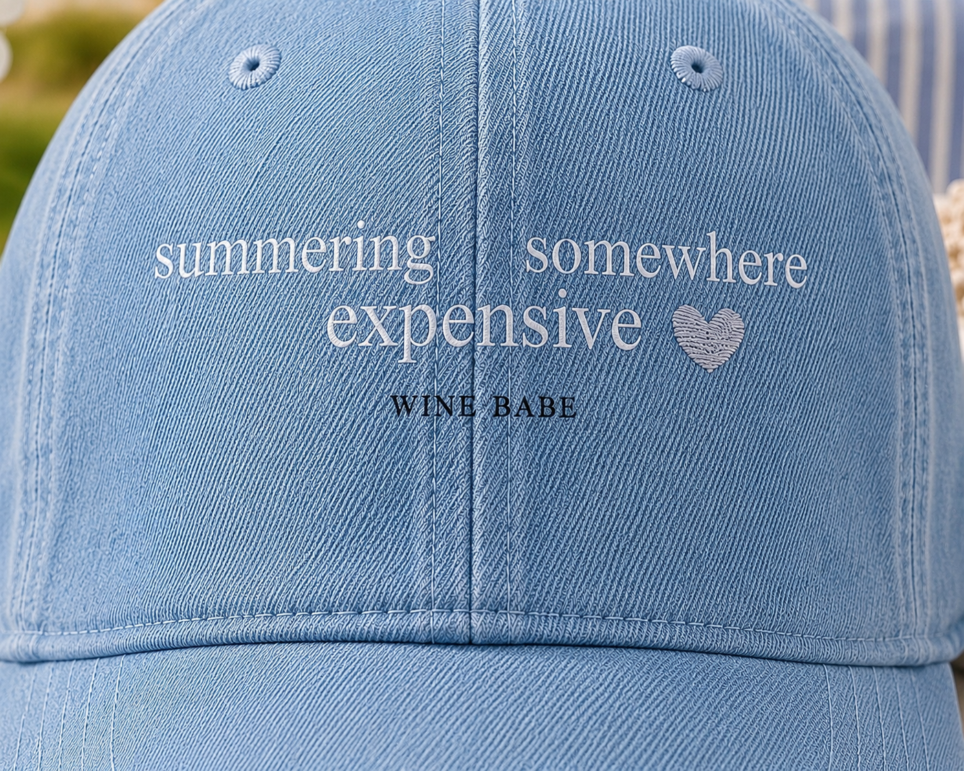 Summering Somewhere Expensive, Denim Hat (Embroidery)