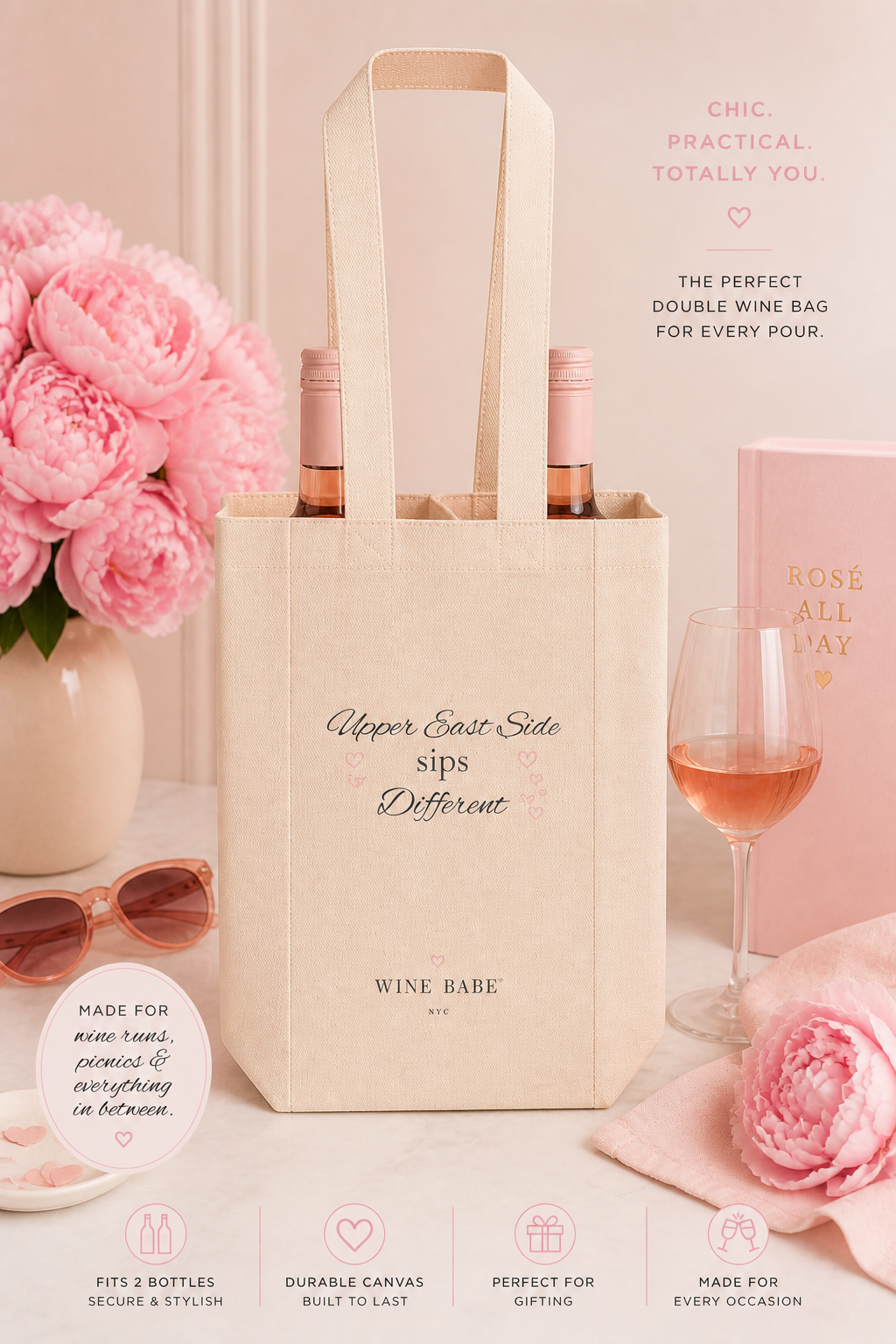 Upper East Side Sips Different Double Wine Tote