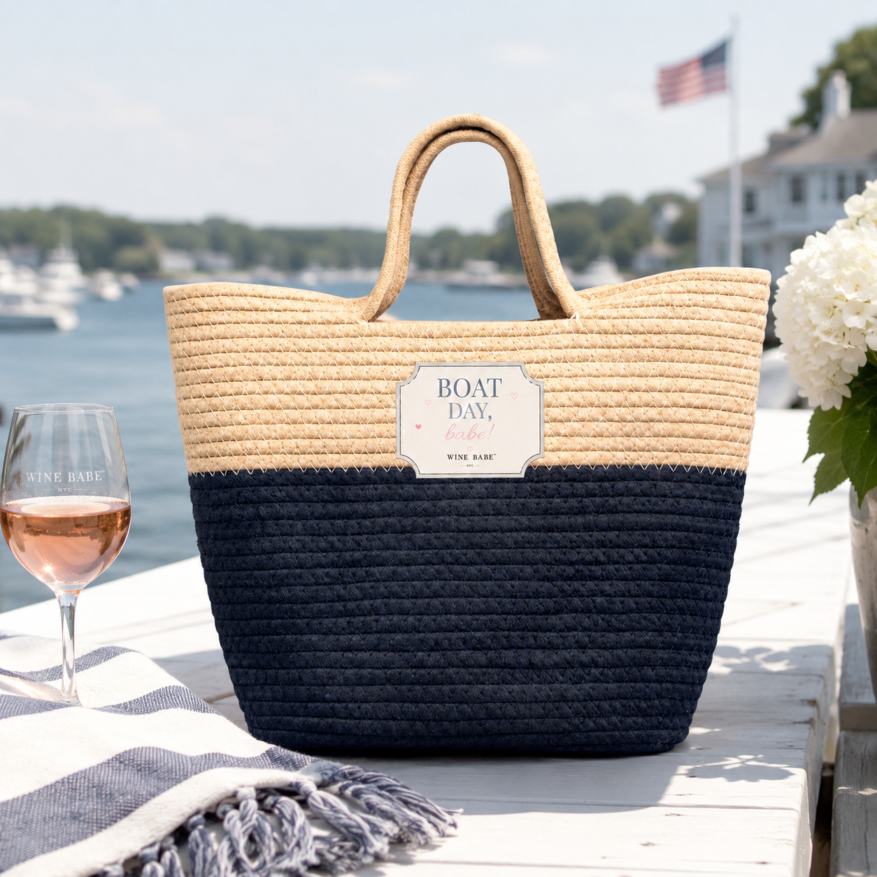 Boat Day, Babe! Handwoven Straw Bag