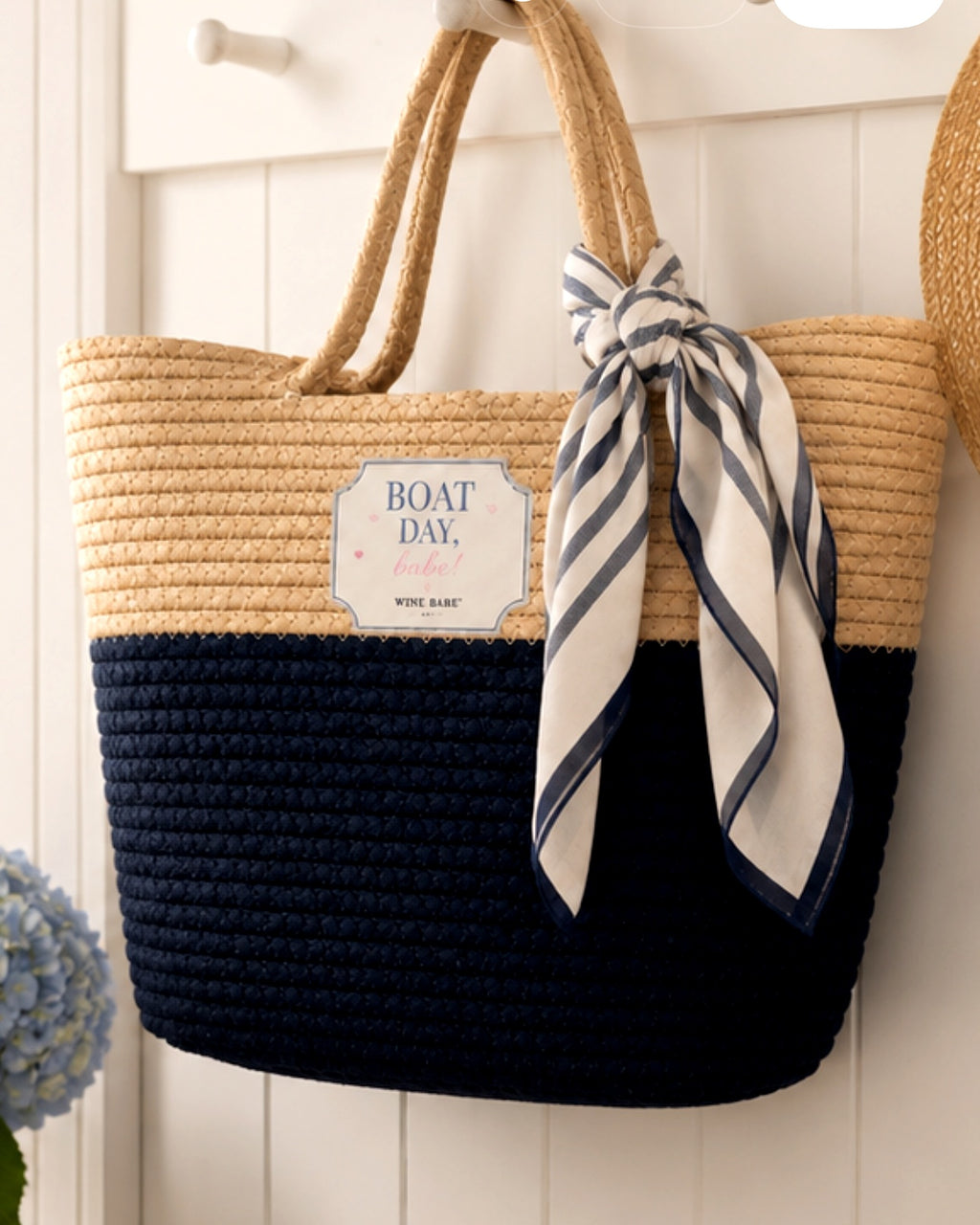 Boat Day, Babe! Handwoven Straw Bag